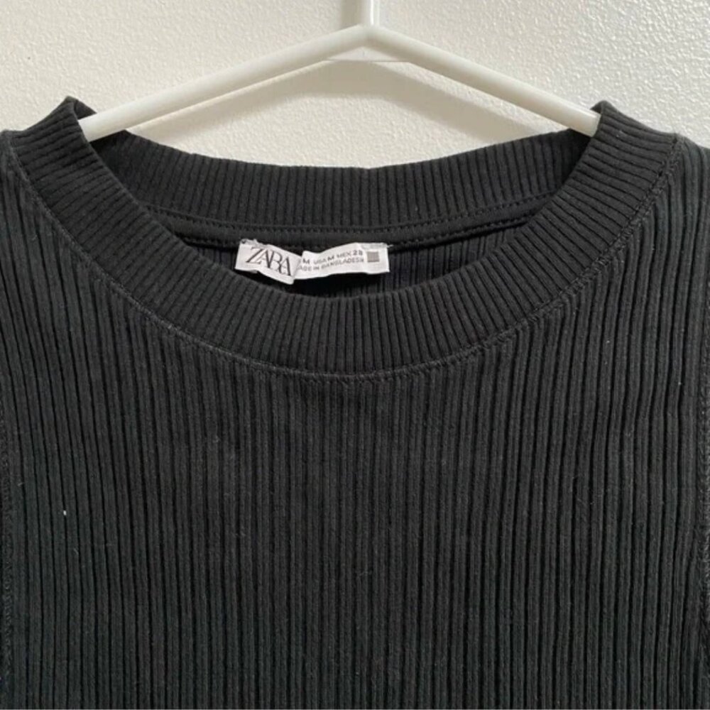 Zara Ribbed Crop Top M - Picture 2 of 4